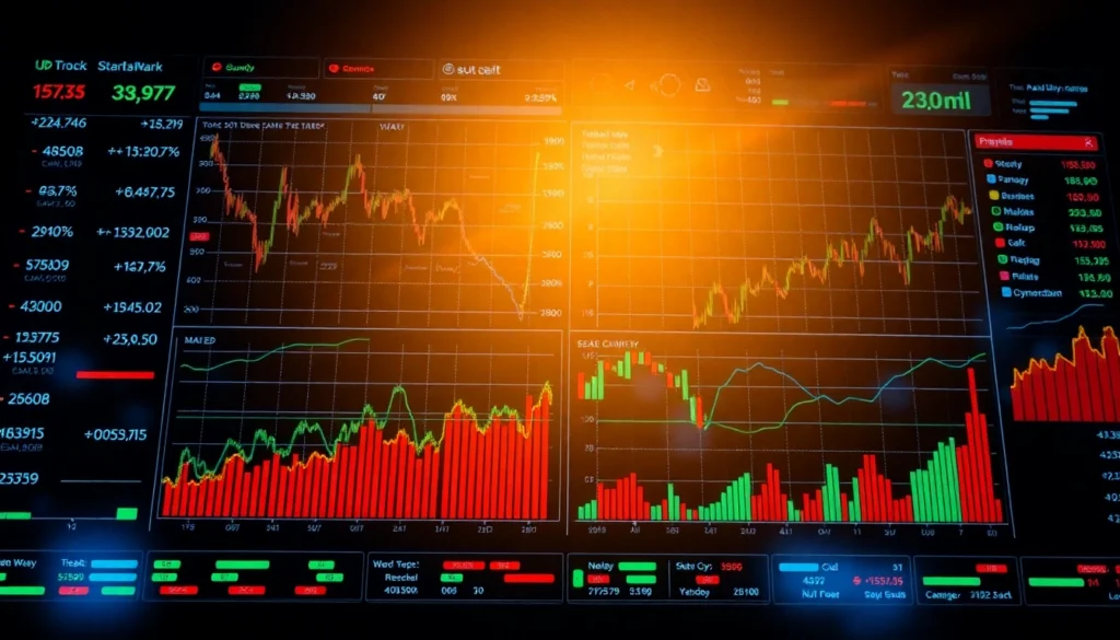 Stock Market Latest News Financial charts and rising stock graphs illustrating market updates