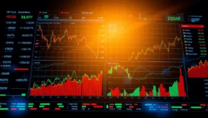 Stock Market Latest News Financial charts and rising stock graphs illustrating market updates