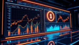 Dynamic aicoin trading dashboard showcasing real-time data analysis and market trends in a